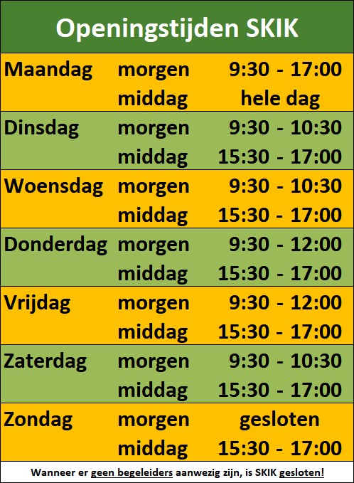 Openingstijden SKIK v22-10-2022